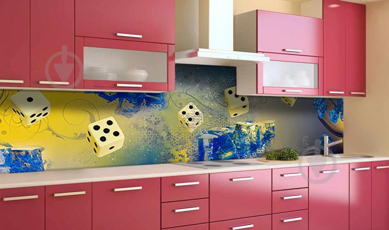 Наклейка вінілова фартух кухонний Zatarga "Гральні Кістки" 600х3000 мм Наклейка вінілова фартух кухонний Zatarga "Гральні Кістки" 600х3000 мм