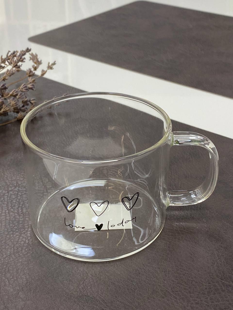 Чашка OLens Love-Love стеклянная 480 мл Прозрачный (102-801) - фото 1 Чашка OLens Love-Love стеклянная 480 мл Прозрачный (102-801) - фото 1