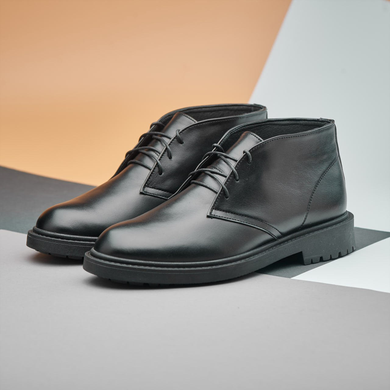 Туфли зимние мужские классические из натуральной кожи CROWN р. 44 29 см Черный (30152118)