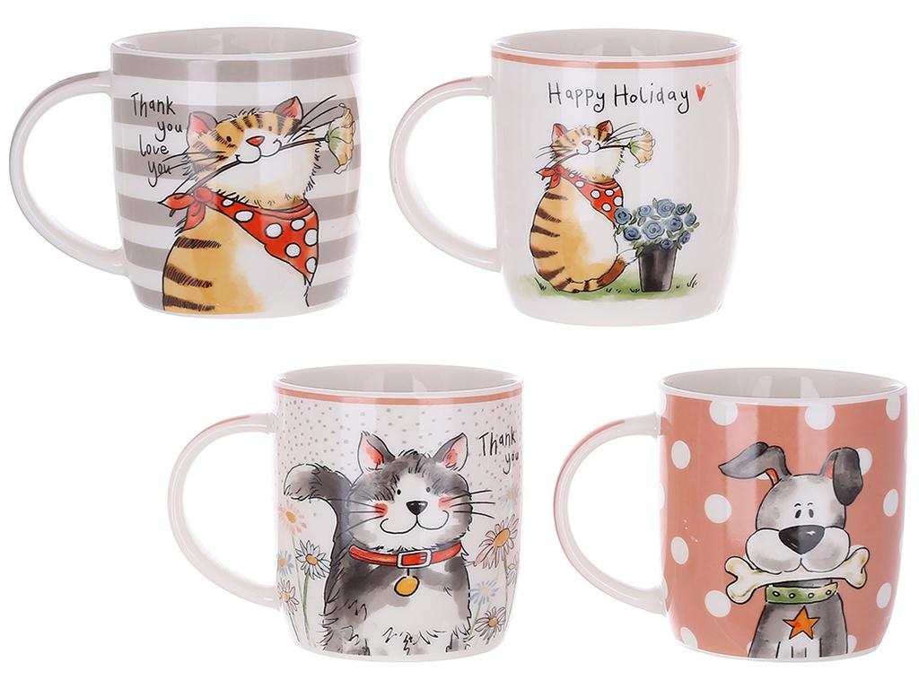 Чашка Cats&Dogs 365 мл 4 дизайна набор 4 шт. (BDI-311-104)