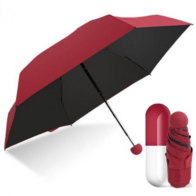 Зонт карманный Capsule Umbrella Бордовый (5cf9f0dd) - фото 2