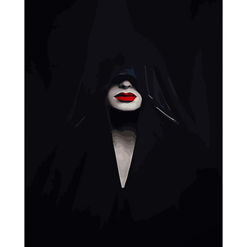 Картина по номерам Strateg Премиум Взгляд из тьмы 40x50 см (GS720)