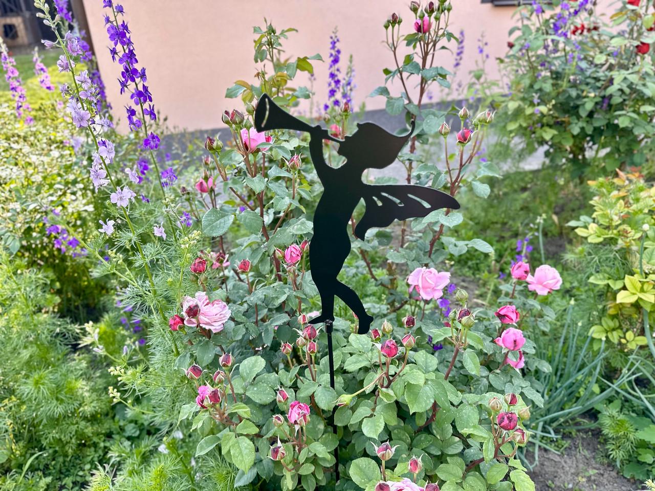 Садовая фигура Фея-мальчик металлическая для двора/сада/клумбы (DCR057) - фото 4