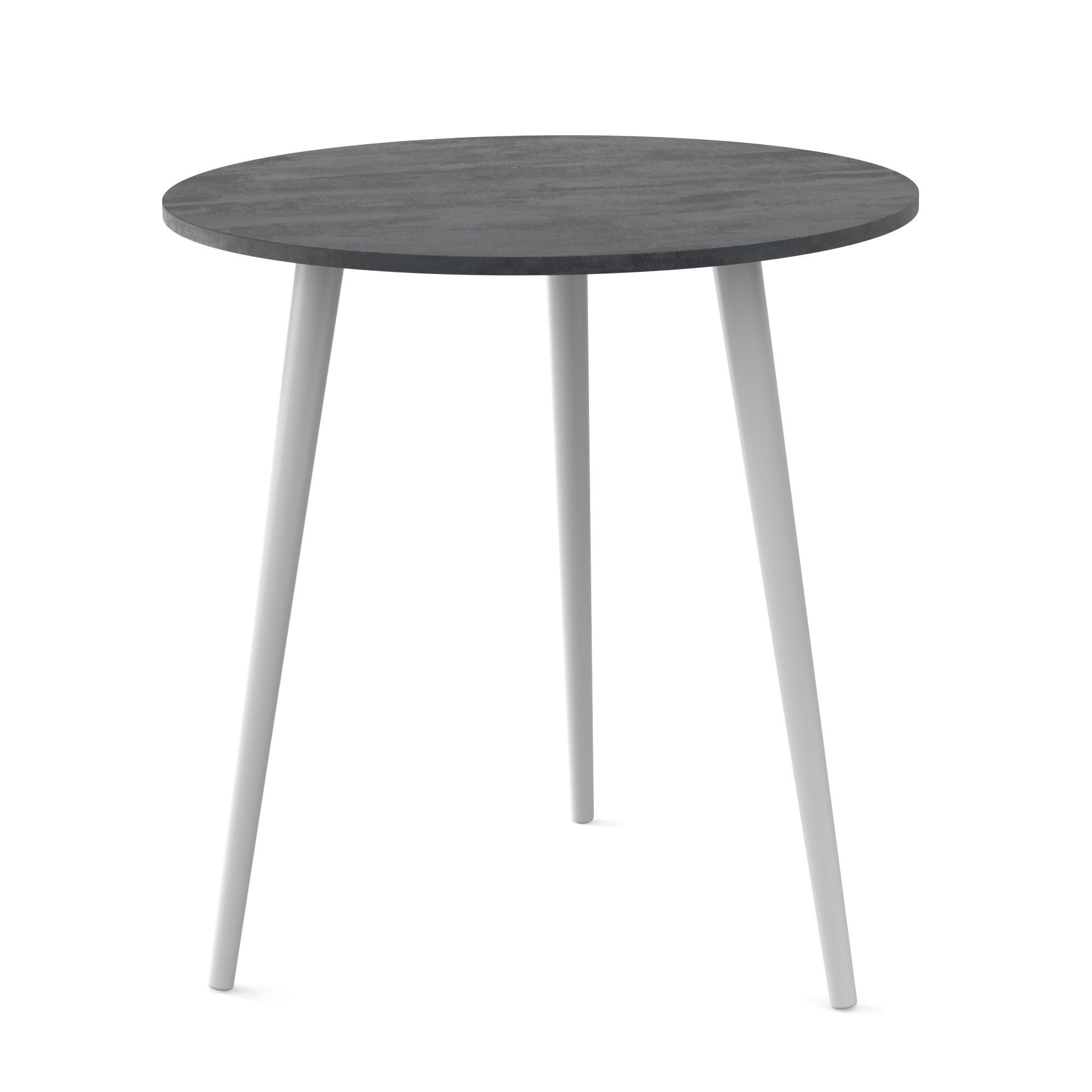 Стол круглый Неман СЭТ-3 18 мм Угольный камень/Белый (5589431)