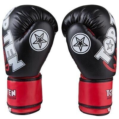 Перчатки боксерские на липучке TopTen WARRIOR поливинилхлорид 8 oz Черный (TTW 8BLK)