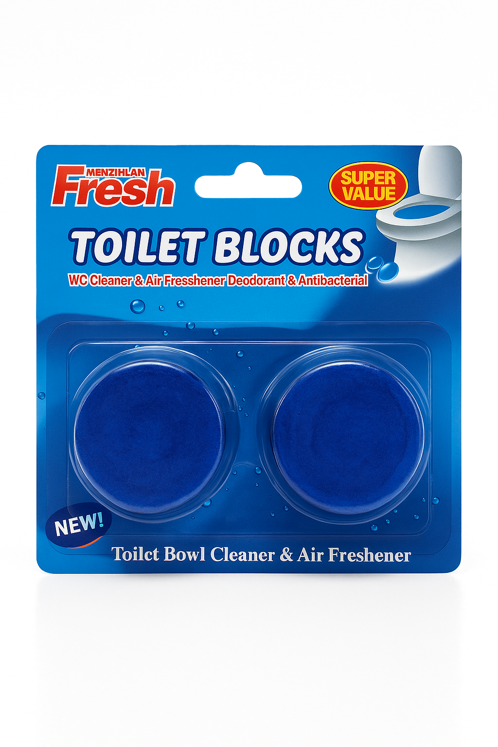 Таблетки для бачка унитаза с энзимами 2 шт. D 5 см Синий (29520973)