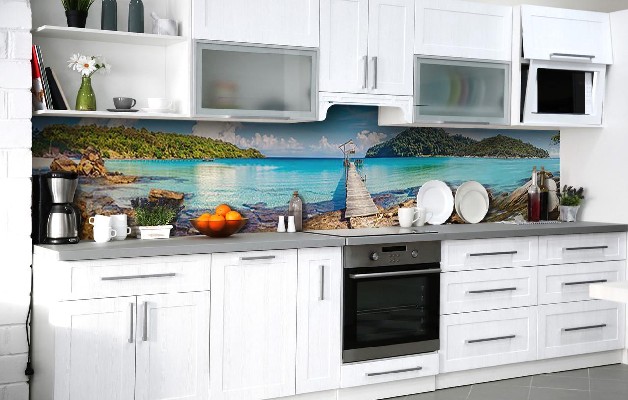 Кухонний фартух Біля райських берегів вініловий самоклеючий 60х250 см Кухонний фартух Біля райських берегів вініловий самоклеючий 60х250 см