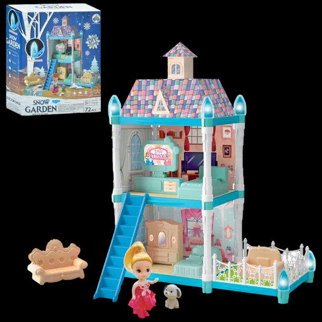 Детская игрушка Кукольный домик с лялькой 10 см и набором мебели Snow Garden 556-66 38х23х41 см 2 этажа 72 детали в коробке (opt-104842) - фото 2 Детская игрушка Кукольный домик с лялькой 10 см и набором мебели Snow Garden 556-66 38х23х41 см 2 этажа 72 детали в коробке (opt-104842) - фото 2