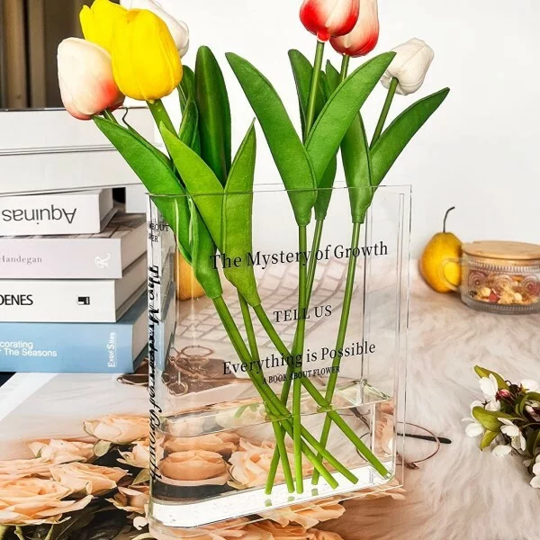 Ваза-книга для квітів із пластику Прозорий (M00102) - фото 8