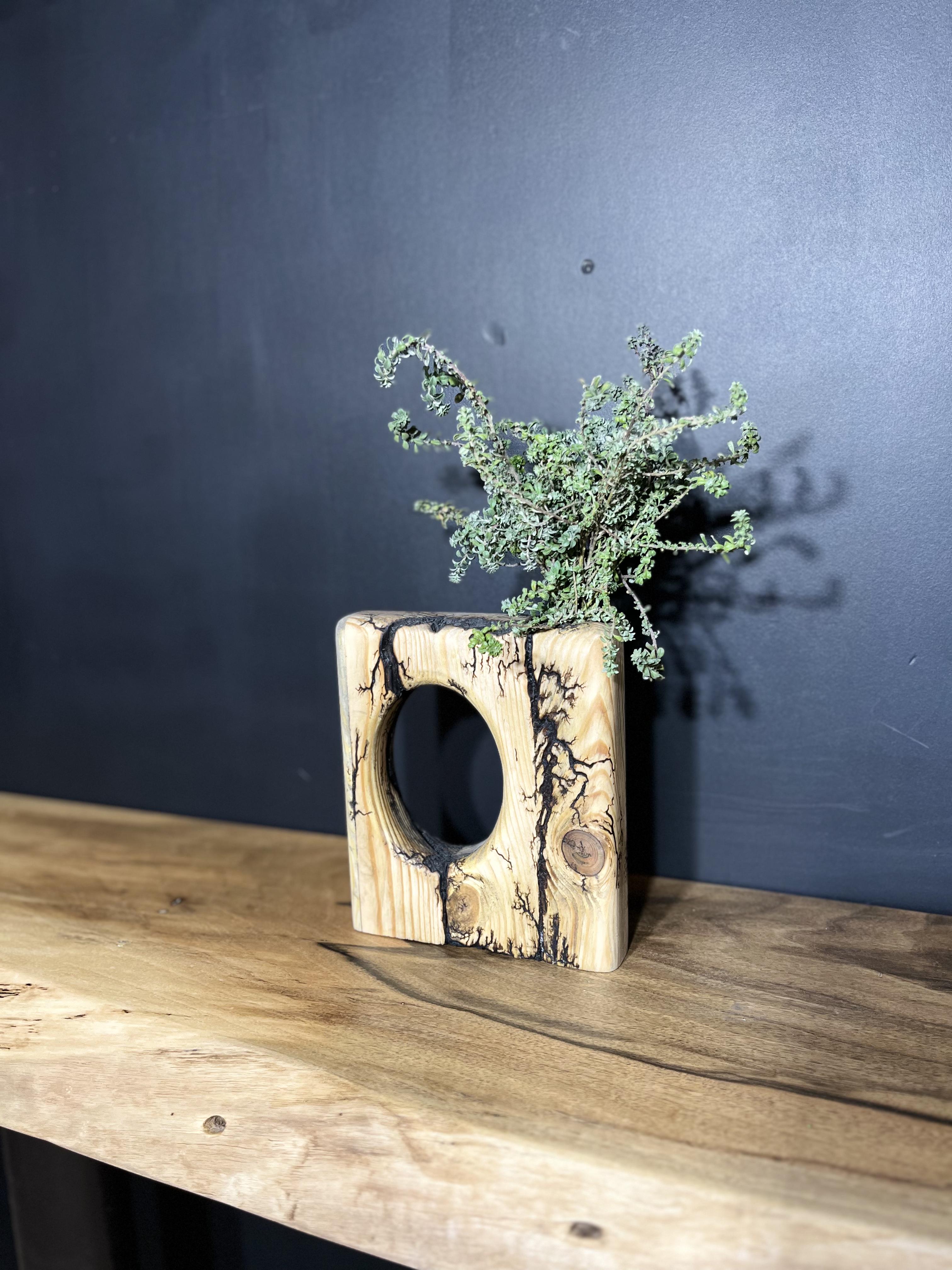 Ваза деревянная для сухоцветов Летняя гроза 30х26 см (В7001)