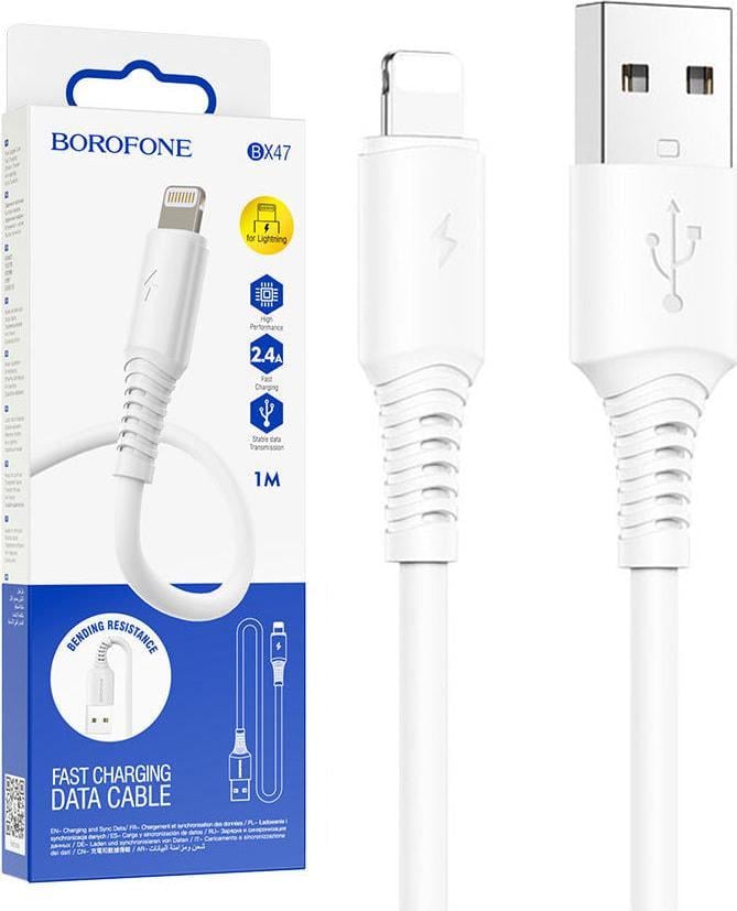 Кабель Borofone BX47 iPhone/iPad Lightning 1 м White (37406)
