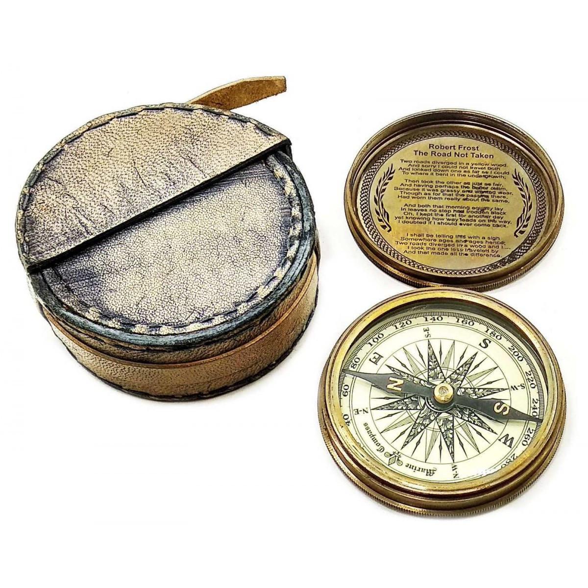 Карманный компас Stanley London в кожаном футляре (32484)