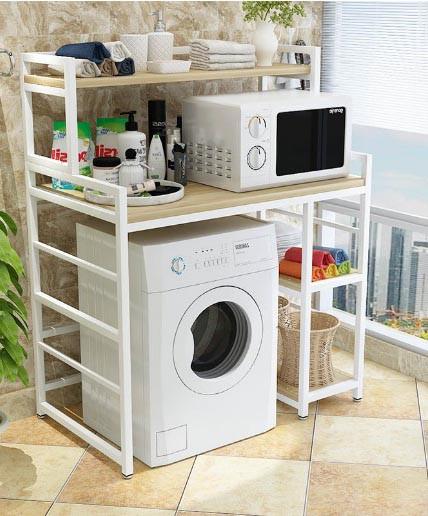 Стеллаж над стиральной машиной из дерева Терезин правый Зефир/Бланже (ССМ-10192001)