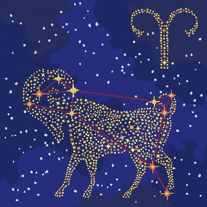 Картина по номерам Идейка Звездный знак/Овен 50х50 см (KH9508)