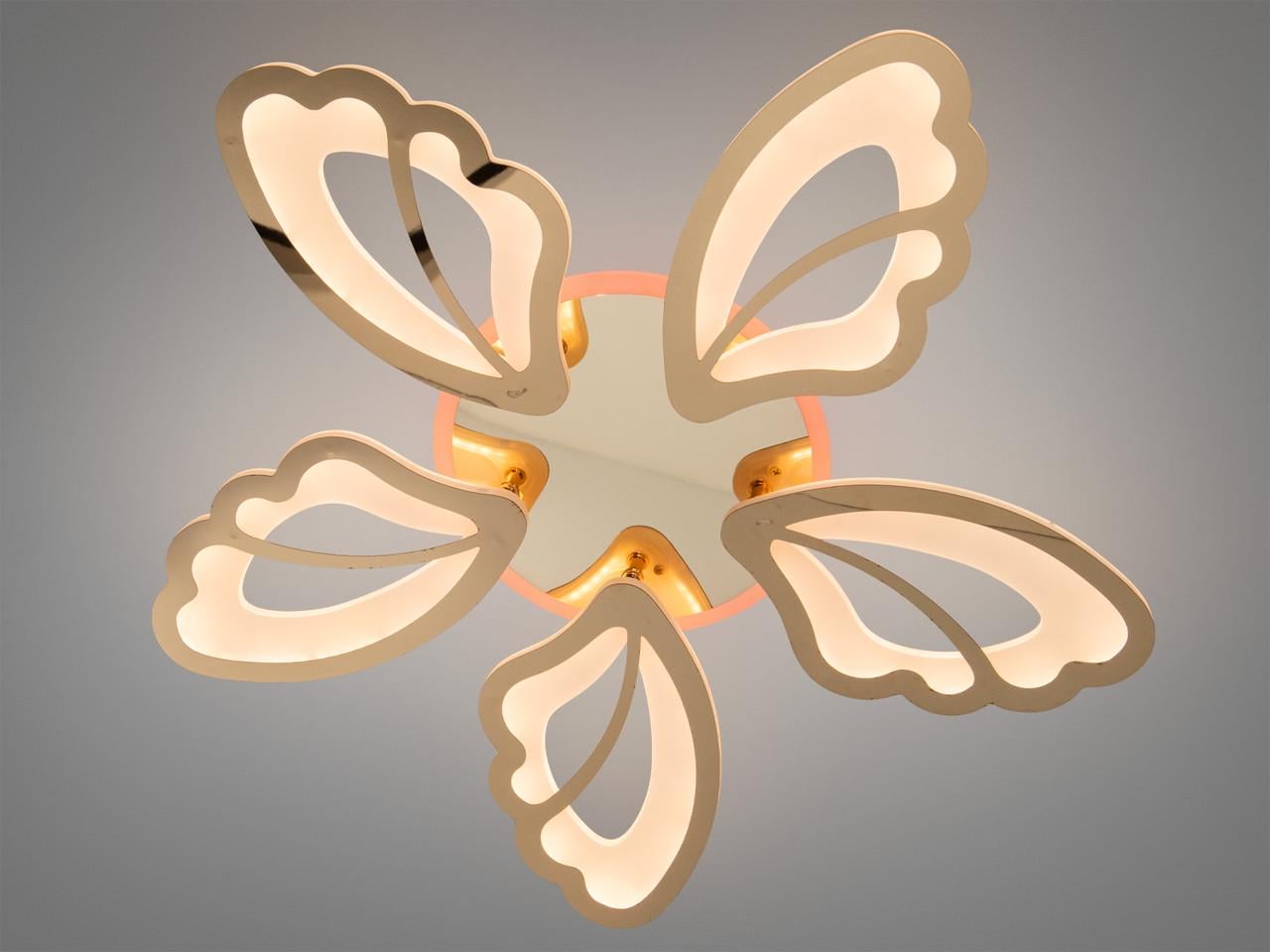 Люстра потолочная LED с димером и пультом 80Вт 8166/5G LED 3color dimmer Золотистый (2971349519)