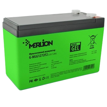 Аккумулятор для ИБП Merlion G-MLG1272F2 GEL 12 В 7,2 А/ч клеммы F2 Хеленый (632827)