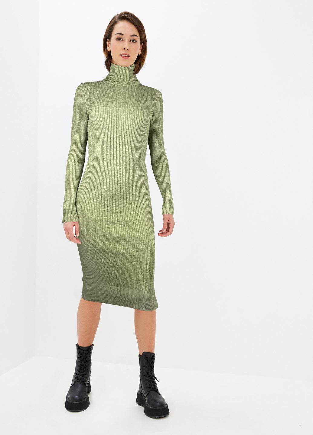 Платье миди с люрексной нитью Moni&Co S-M Зеленый (190913b48)