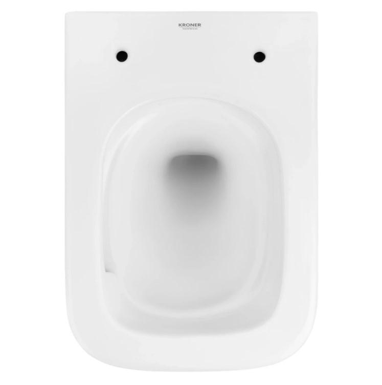 Унітаз підвісний безобідковий Kroner Eifel WHI493436 TORNADO з сидінням (CV034923) - фото 10