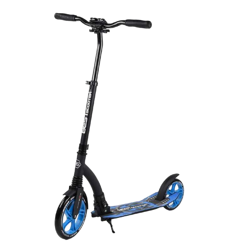 Самокат двоколісний Best Scooter з амортизатором Black/Blue (74314) - фото 1