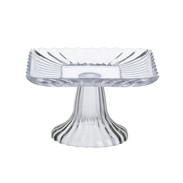 Тортовница из толстого стекла на ножке квадратная 16х16х9 см Прозрачный (64486-16) - фото 1 Тортовница из толстого стекла на ножке квадратная 16х16х9 см Прозрачный (64486-16) - фото 1