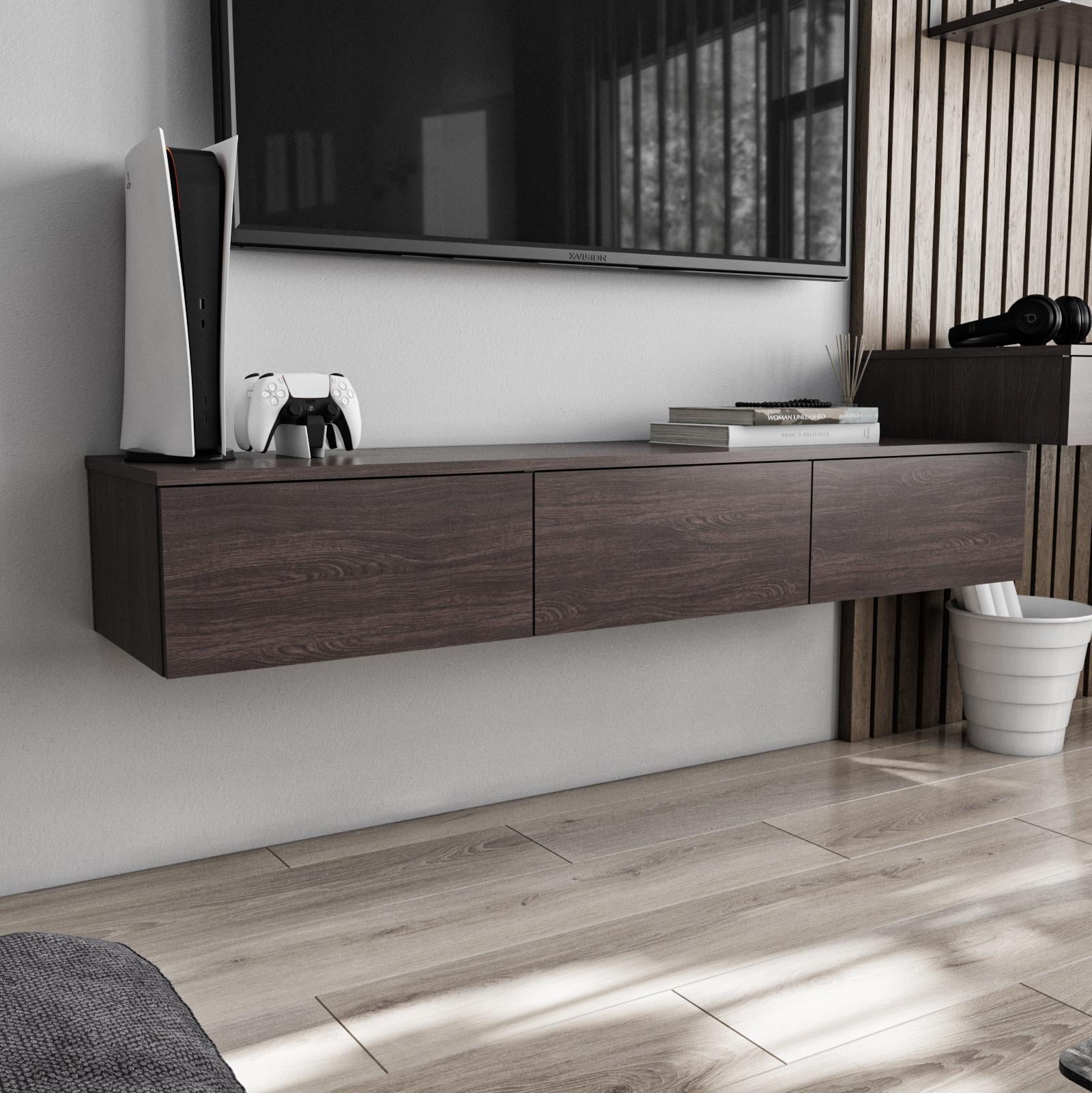 Тумба под телевизор подвесная 1500x242x360 мм Венге темный (mt-221-vg)