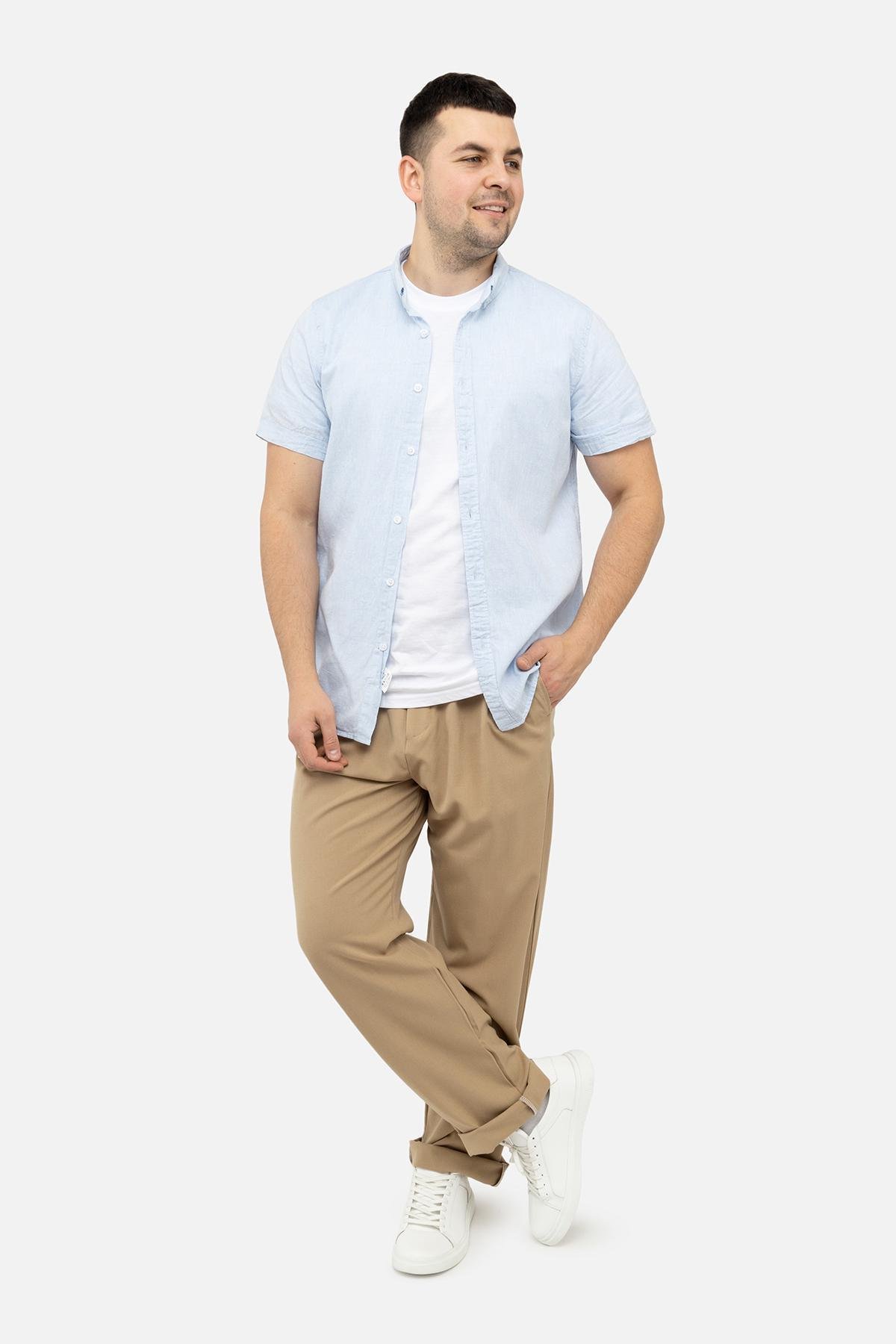 Рубашка мужская сЦБ-00244802 с коротким рукавом р. 44 Голубой (SKT000979897)