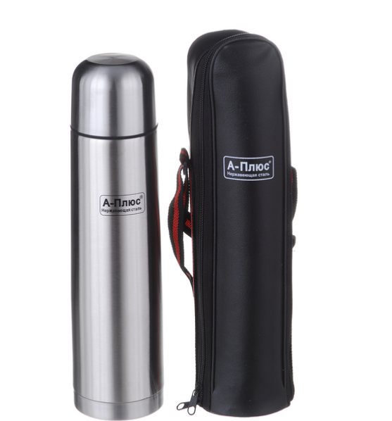 Термос з чохлом із нержавіючої сталі 1 л (a-plus 1754) - фото 1 Термос з чохлом із нержавіючої сталі 1 л (a-plus 1754) - фото 1