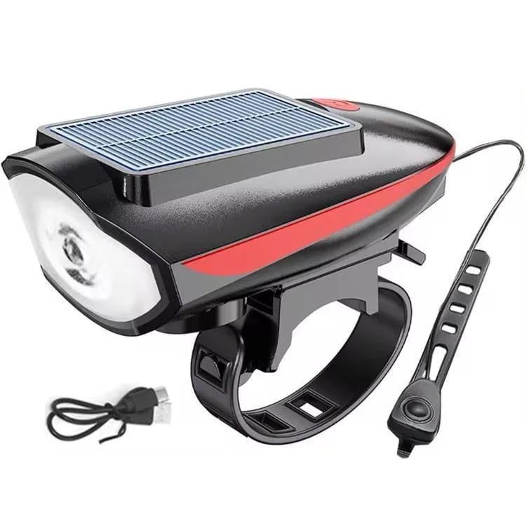 Велофара Bike Light 7599 Solar с солнечной панелью и сигналом Li-Ion panel IPX4 USB-C (2769584762)