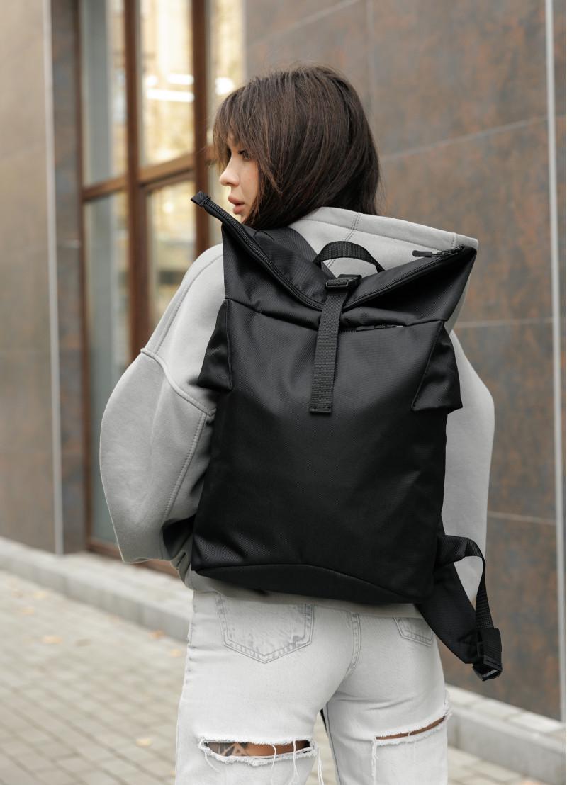 Рюкзак женский Sambag RollTop KZN 41х27х18 см Черный (24300065) - фото 5