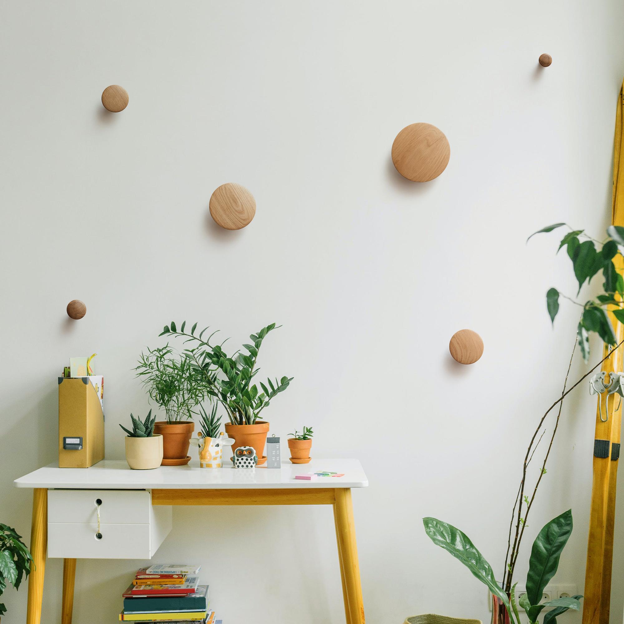 Набор деревянных мебельных крючков для одежды ø 35-150 мм 6 шт. Дуб (49548) - фото 9