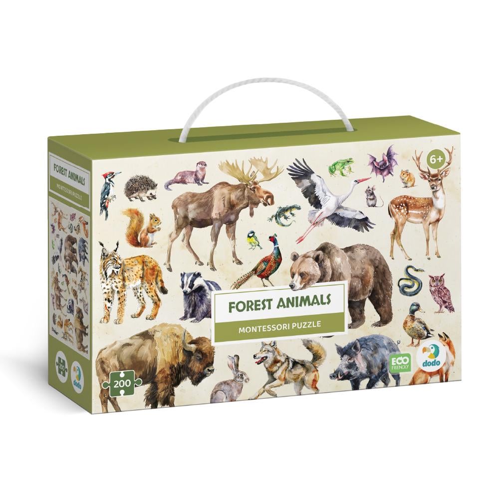 Пазл Монтессорі DoDo Лісові тварини 200 шт. (300629)