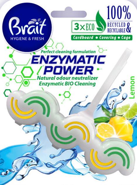 Блок для унітазу Brait Enzymatic Power Lemon 45 г (12395)