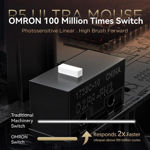 Миша бездротова карбонова Attack Shark R5 PixArt PAW3950MAX Red - фото 6 Миша бездротова карбонова Attack Shark R5 PixArt PAW3950MAX Red - фото 6