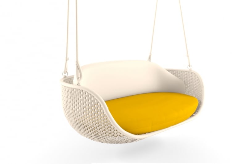 Качель-гамак Дабл Ай CRUZO искусственный ротанг Белый (ks0003)