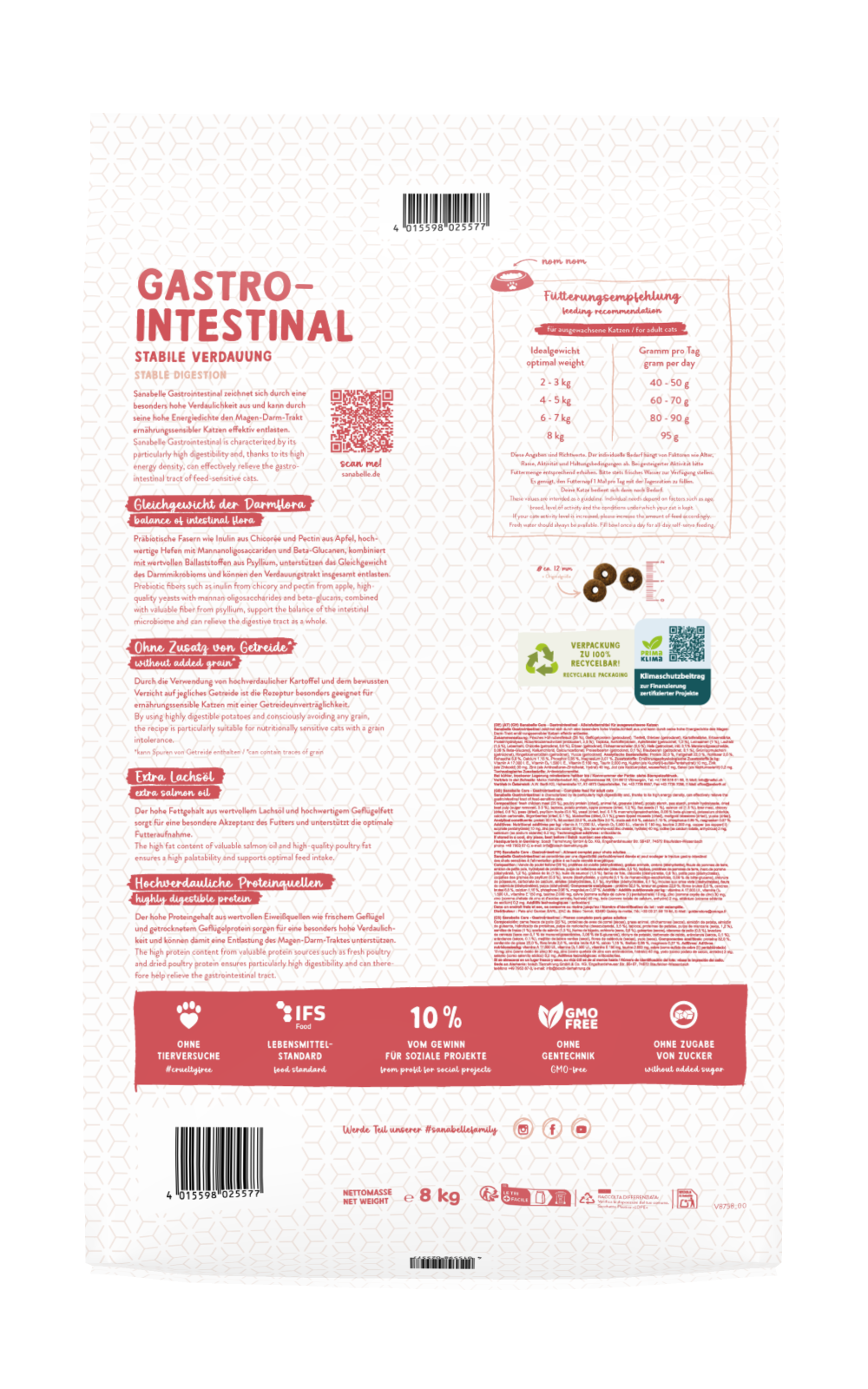 Сухий корм для котів Bosch Sanabelle Gastrointestinal 8 кг - фото 2 Сухий корм для котів Bosch Sanabelle Gastrointestinal 8 кг - фото 2