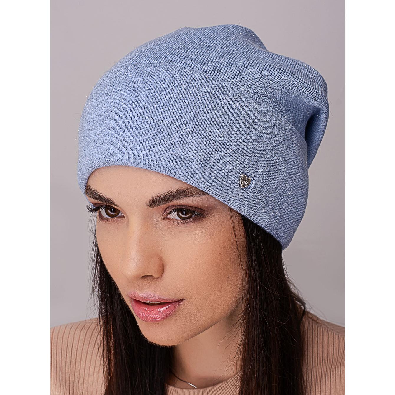 Шапка женская Leks ИНДИГО без подкладки шерстяная с отворотом гладкого вязания one size Голубой (215469) - фото 1 Шапка женская Leks ИНДИГО без подкладки шерстяная с отворотом гладкого вязания one size Голубой (215469) - фото 1