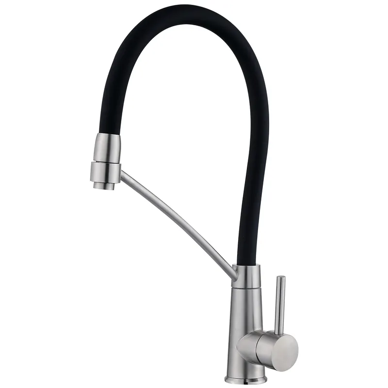 Смеситель для кухни Zerix FUL-017 SUS304 с силиконовым изливом Refl Black (ZX5992) Смеситель для кухни Zerix FUL-017 SUS304 с силиконовым изливом Refl Black (ZX5992)