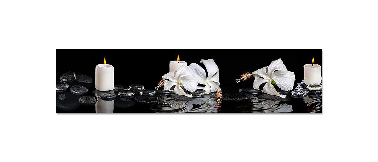 Наклейка виниловая на кухню Zatarga Белые Гибискусы 600х2500 мм (1274515550)