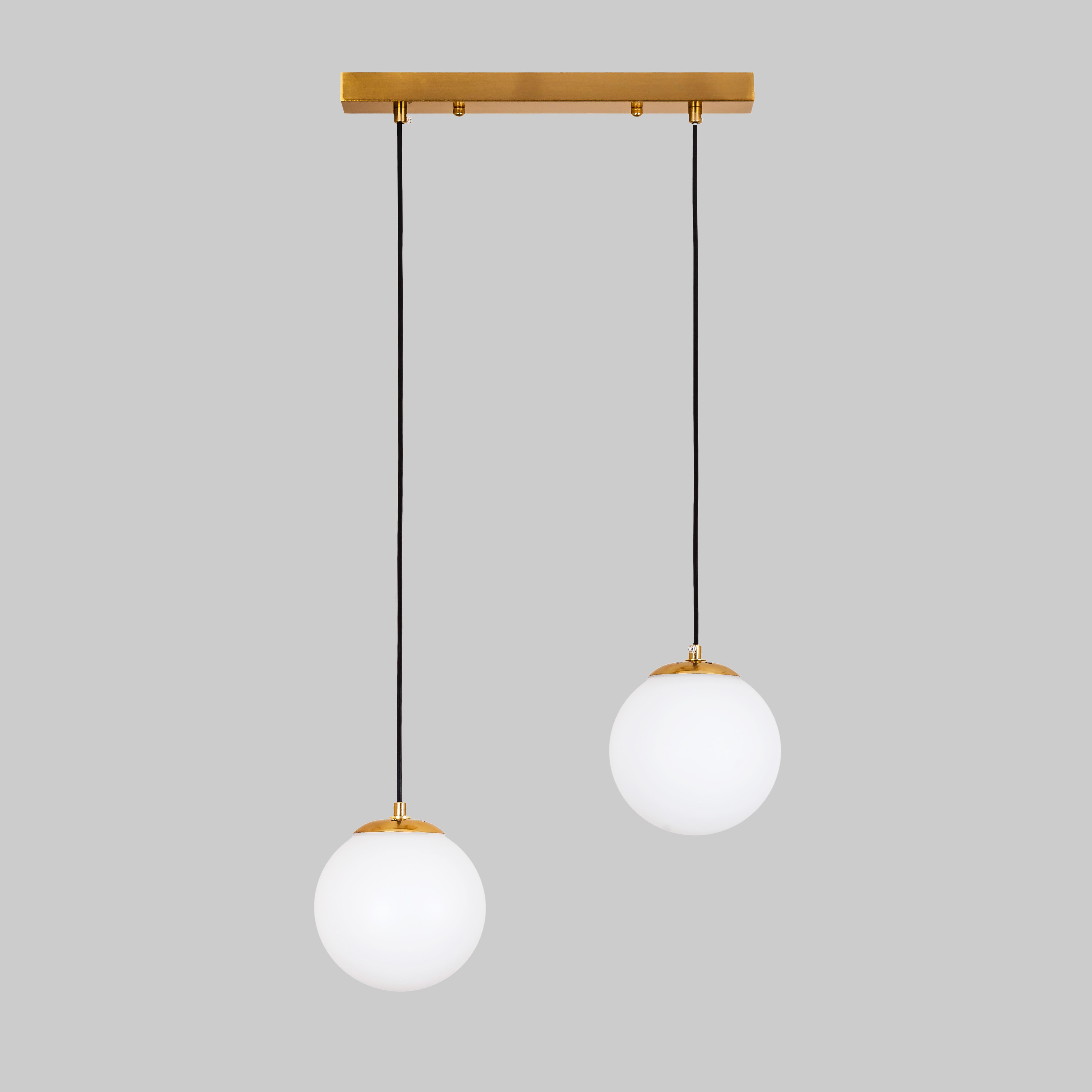 Люстра підвісна у стилі модерн Bronze Twin Elegance на 2 лампи Бронзовий (56-PR150F-2 BRZ+WH 350)