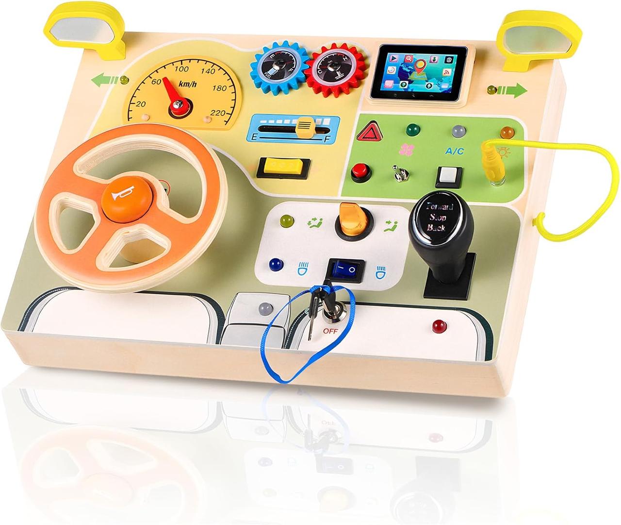 Деревянная игрушка бизиборд руль