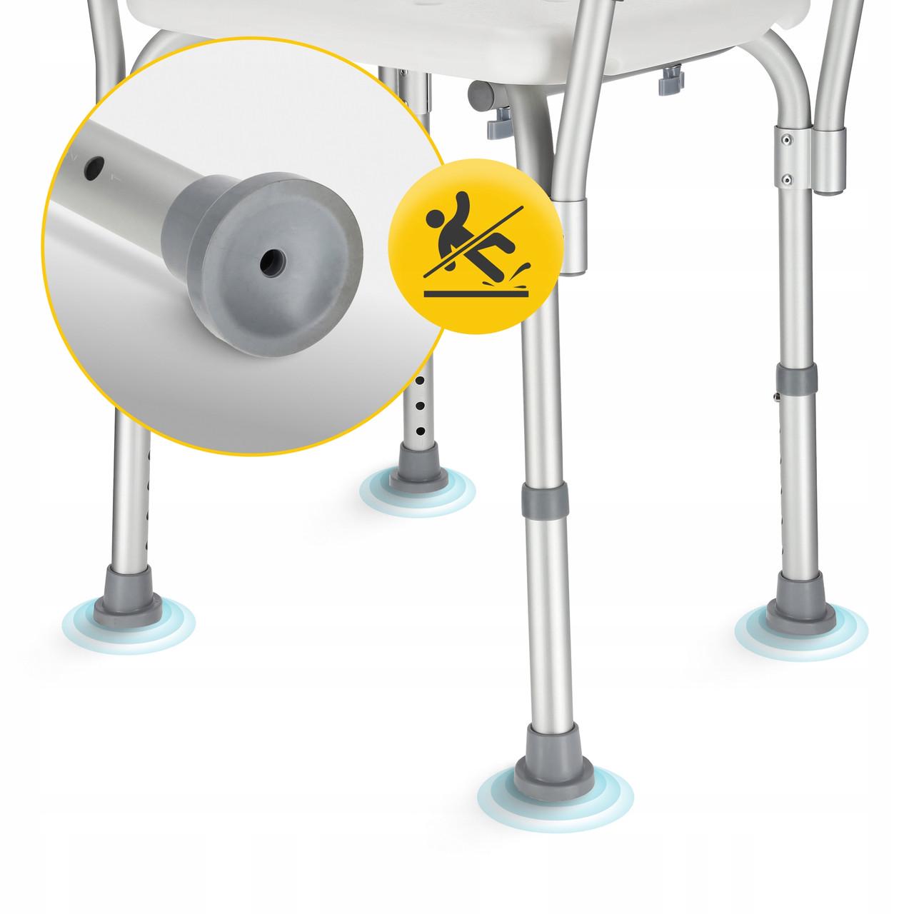 Крісло для ванної та душа регульоване 4fizjo зі спинкою та підлокітниками White/Grey (P-5905973403405) - фото 5 Крісло для ванної та душа регульоване 4fizjo зі спинкою та підлокітниками White/Grey (P-5905973403405) - фото 5