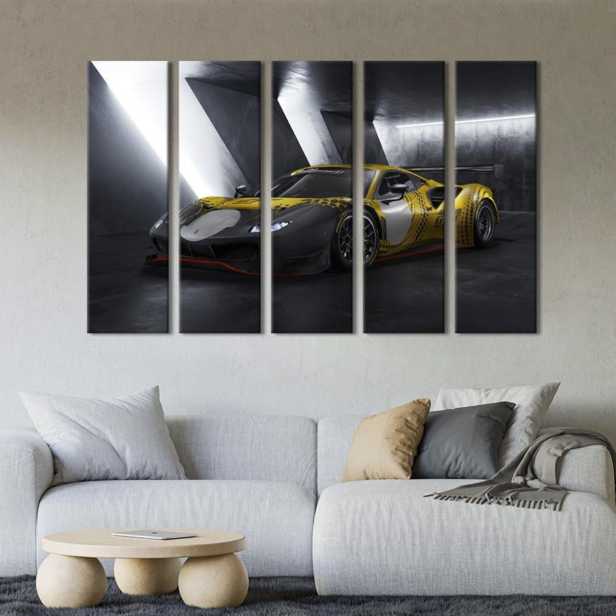 Картина на холсте Стильный суперкар Ferrari 488 GT Modificata 132x80 см (1315-51)