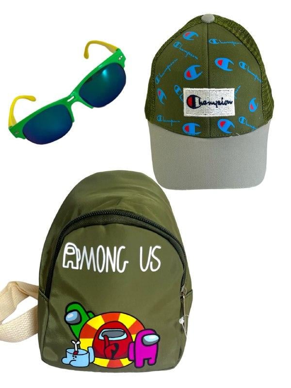 Набор для мальчика рюкзак/кепка/солнцезащитные очки Хаки (2245284582)