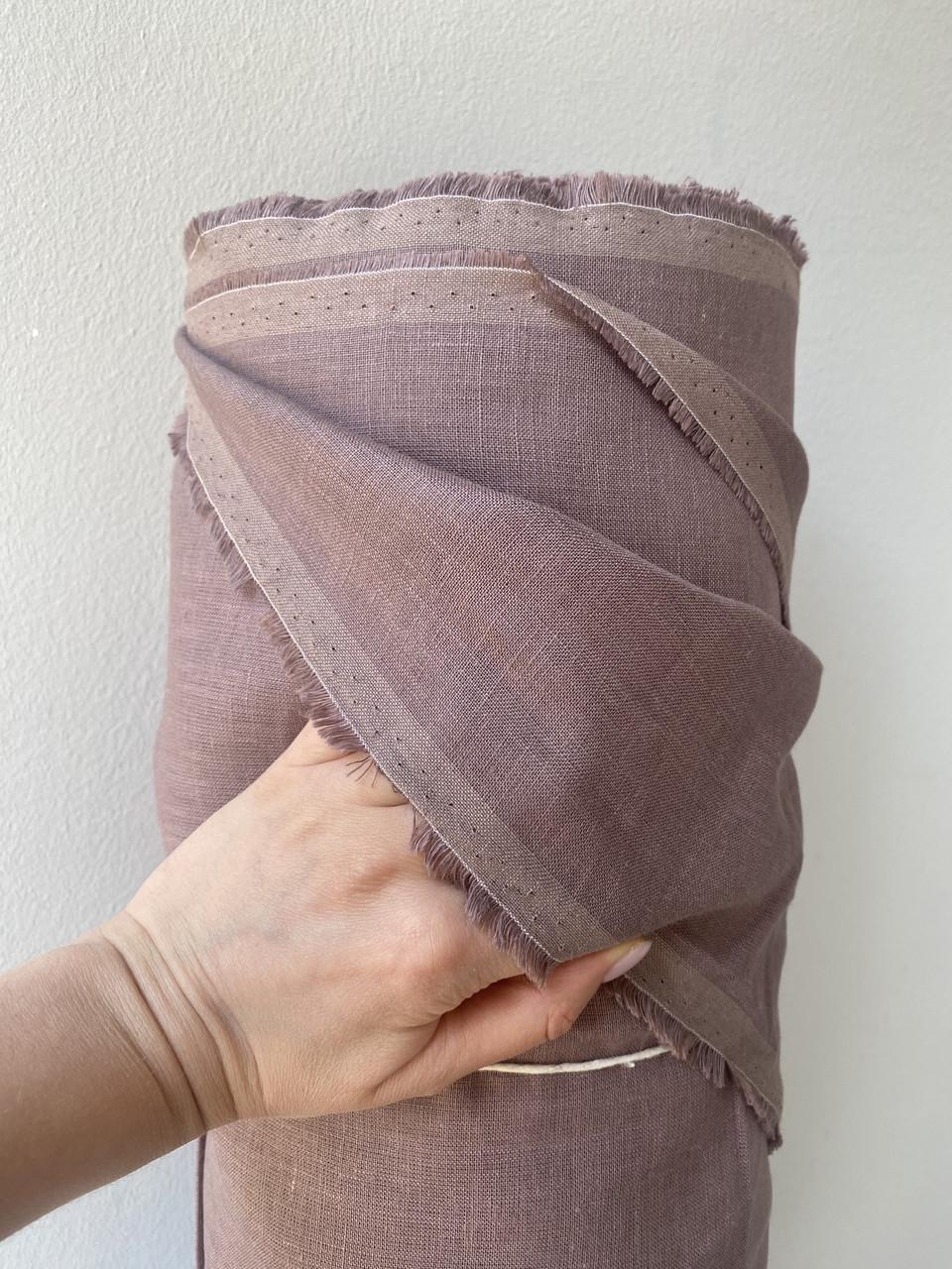 Ткань LINEN PLUS льняная 260 см 1637 Светло-коричневый - фото 2