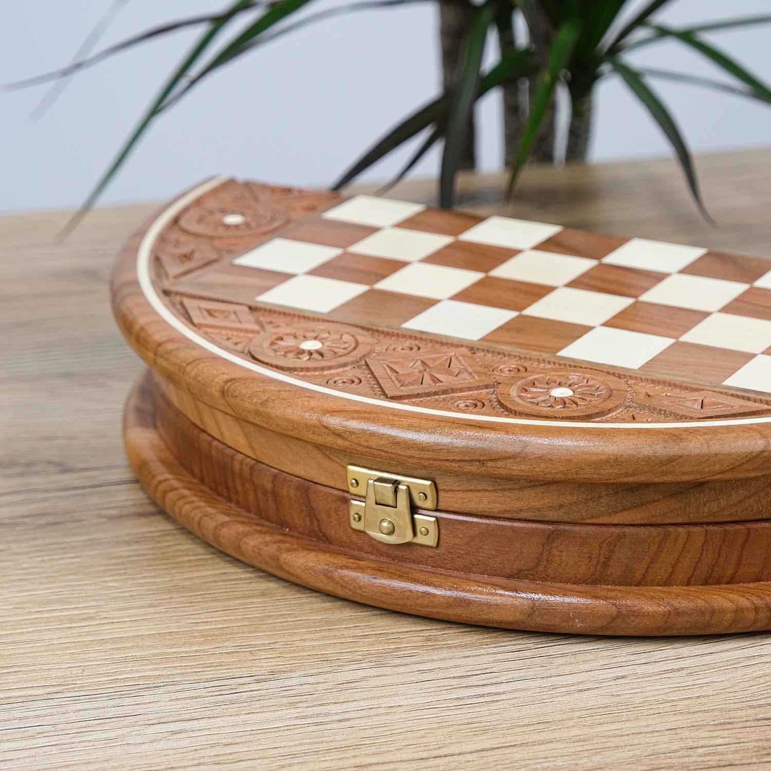 Шахи дерев'яні круглі Елегантні вишня 350х350 мм (СН 100-2) - фото 5 Шахи дерев'яні круглі Елегантні вишня 350х350 мм (СН 100-2) - фото 5