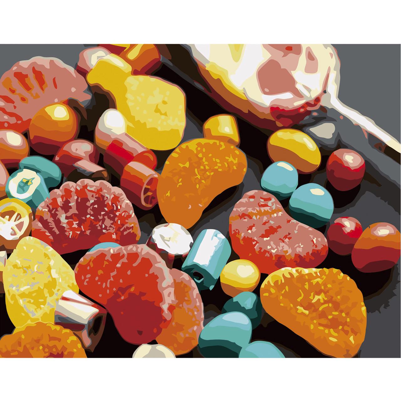 Картина по номерам Strateg Премиум Карамельки с лаком 40х50 см (VA-2678)