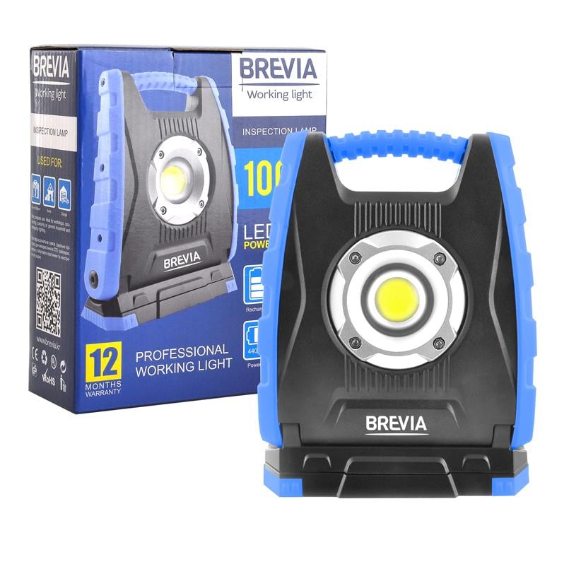 Лампа інспекційна професійна Brevia LED 10W COB 1000 lm 4400 mAh Power Bank type-C (11410)