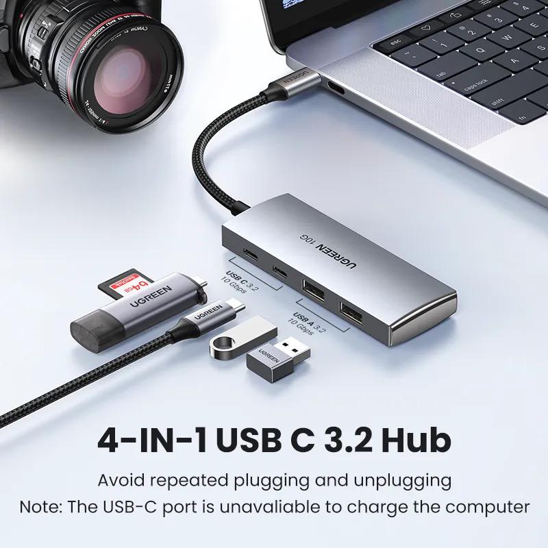 Концентратор USB-C UGREEN CM480 4в1 HUB (30758) - фото 4