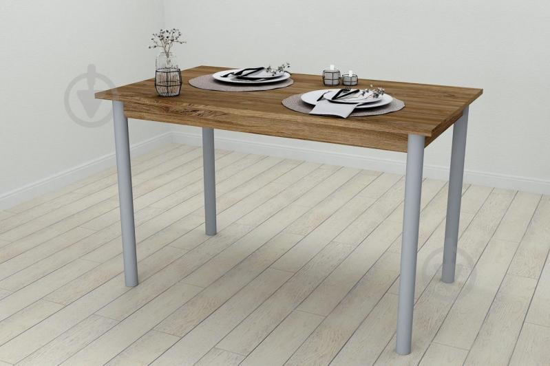Стол кухонный Ferrum-decor Бенита 75x120x70 Серый ДСП Дуб Таверна 16мм (BEN0055)