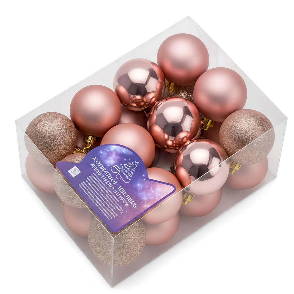 Шарики елочные новогодние Магическая-новогодняя 9659 пластиковые 3 см 24 шт. (582868)